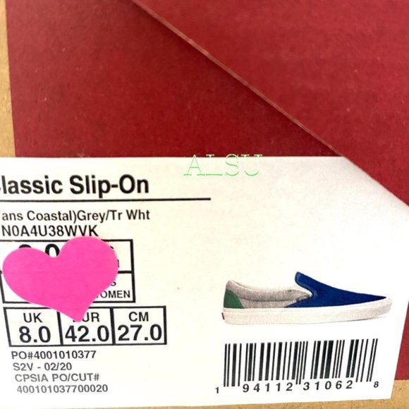 💖MEGA SALE💖VANS Slip-On Low Top Coastal Grey Skate Shoes Women’s VN0A4U38WVK - Picture 2 of 11